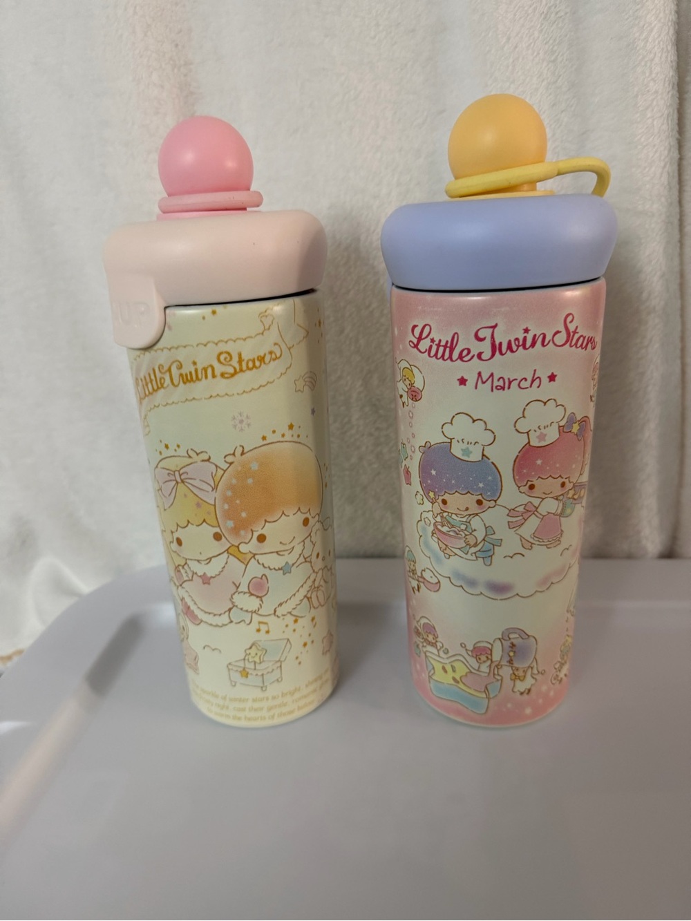 Sanrio Little Twin Stars Pastel Pink Purple Stainless Water Bottle set of 2